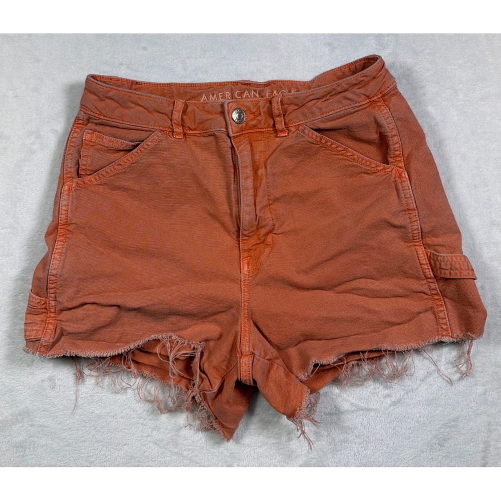 American Eagle Jean Shorts Womens Size 6 Orange Highest Rise '90s Boyfriend